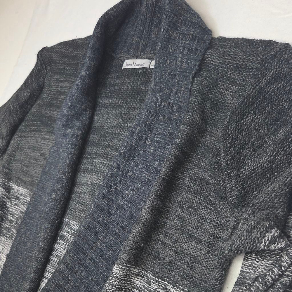 Women's Jason Maxwell Cardigan 2X Gray Black Ombre - Picture 3 of 10
